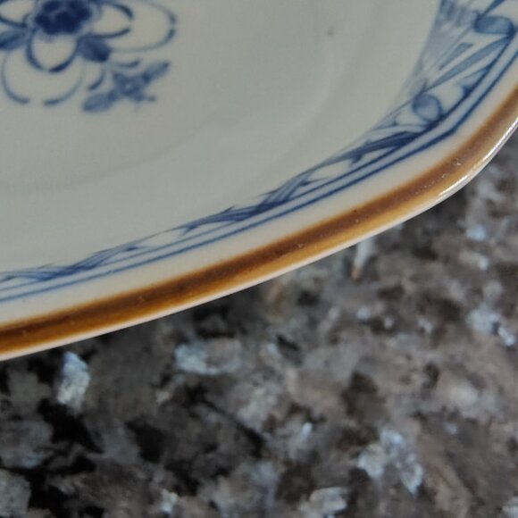 Kiln Palace MCI Japanese Decorative 8-Sided Bowl Blue/White/Yellow - Picture 8 of 12